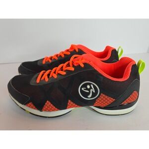 Zumba Flexii Remix Women's Athletic Shoes Sneakers Black Orange Size 7 EUR 38